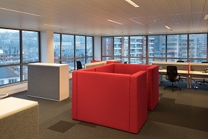 Aménagement de bureaux dans une compagnie d'assurances à Namur